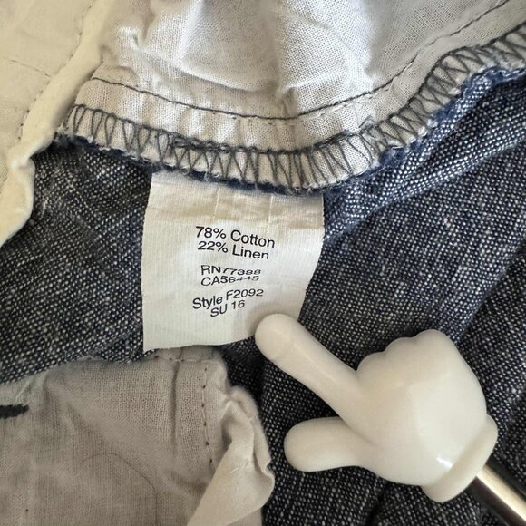 J.Crew City Fit Chambray Crop Pants Size 14 Linen Cotton Blend Blue Trousers - Picture 6 of 6